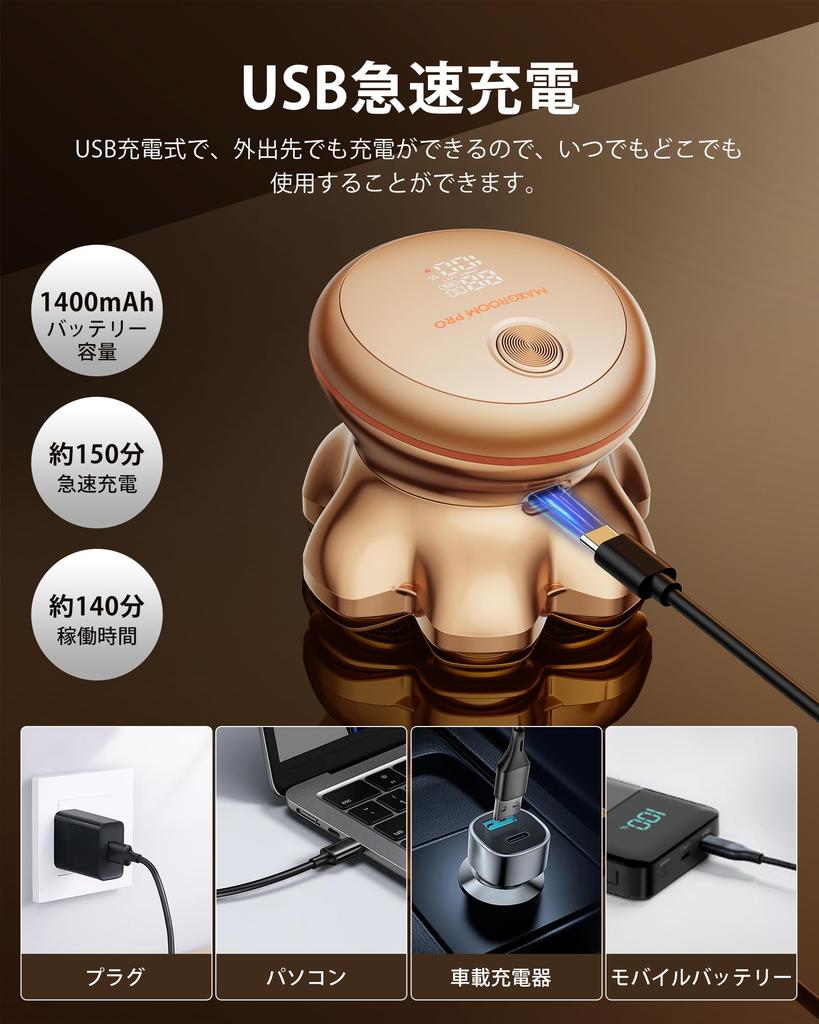 MAXGROOM Electric Shaver with 7D Magnetic Detachable 8800 RPM IPX6 1400mAh Rotary Shaver for Wet and Dry Shaving for Men and LED Fast and a Great Day