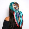 Silk Fabric Muslim Turban Printed Design Square Scarf New Stretch Bandana  Four Seasons Use