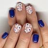 Quadratische Aufdrücknägel Blume Falsche Nägel Klebenägel Künstliche Acrylnägel 24 Stück Aufklebenägel für Frauen Mädchen