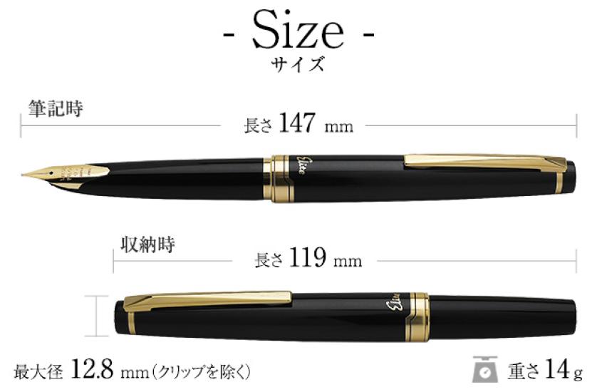 Pilot Fountain Pen Elite 95S Black Fine Nib FES-1MM-B-F with Converter