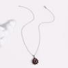 S925 Silver Unique Shape Design with Natural Garnet Gems Pendant Necklace for Women Fine Jewelry Nice Gift
