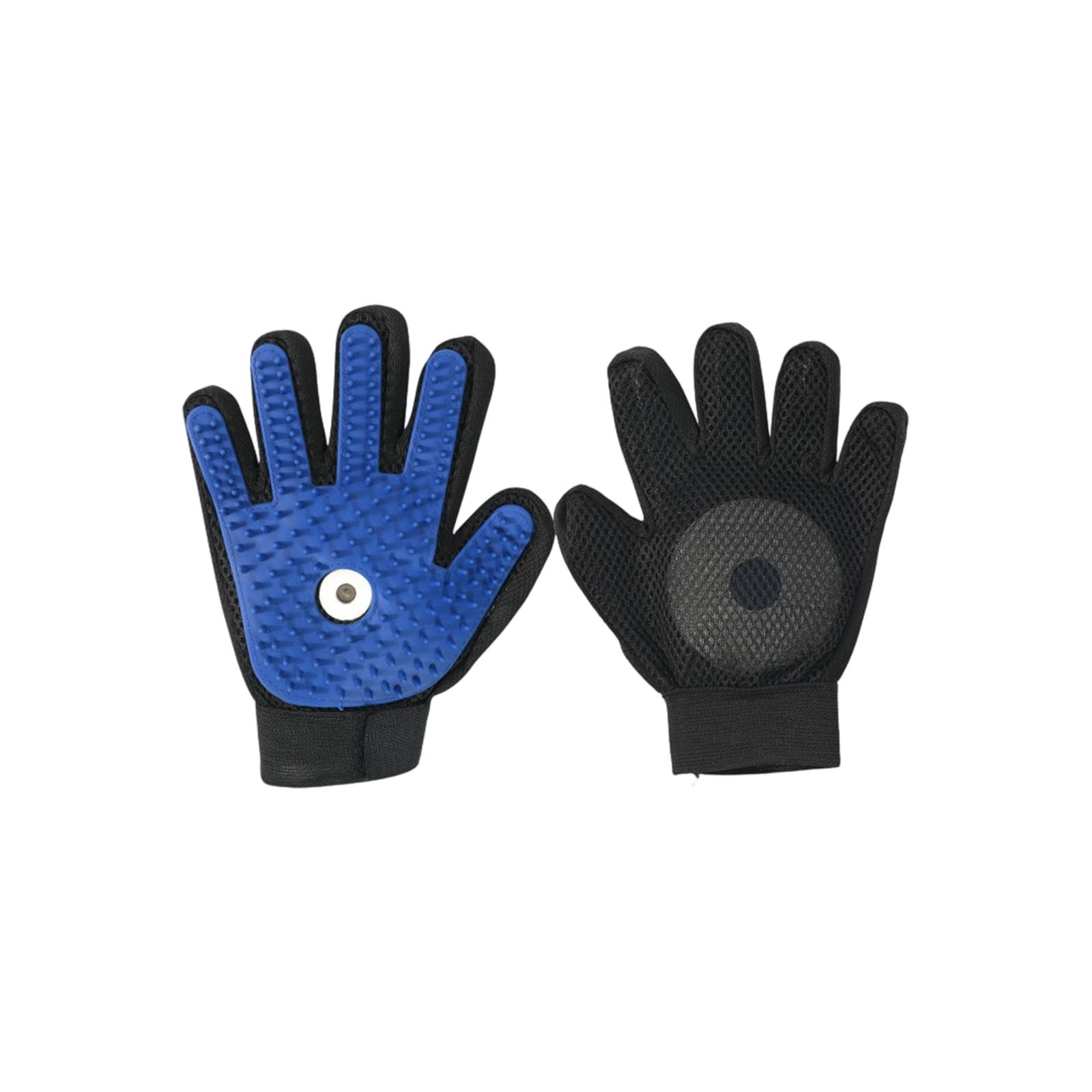 Массажные перчатки для питомцев Собачьи перчатки Силиконовые Пятипалые Щеточные Очищающие перчатки One Size чёрный