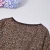 Autumn 2025 Asymmetrical Neckline Sequined Cutout Top for Women