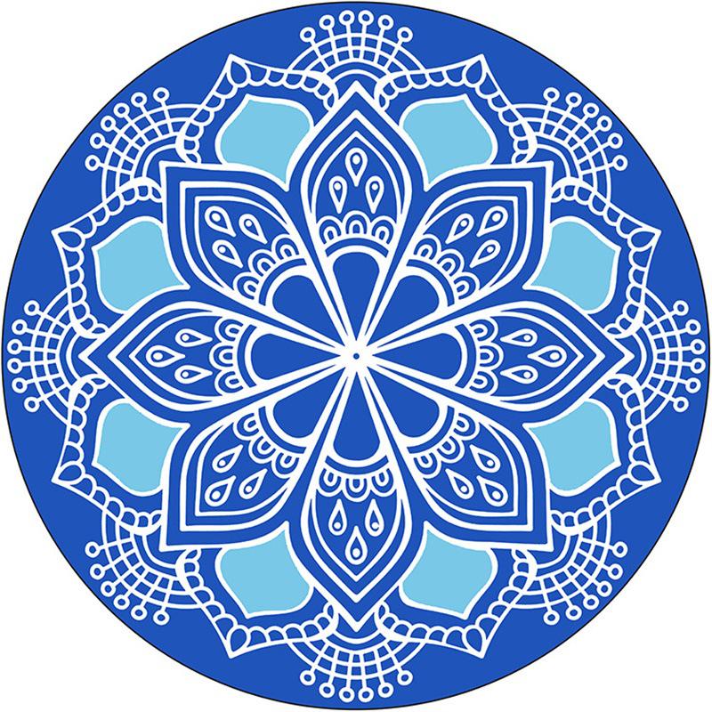 Mandala Pattern Microfiber Beach & Bath Towel - Luxurious Feel & Decorative Floor Mat