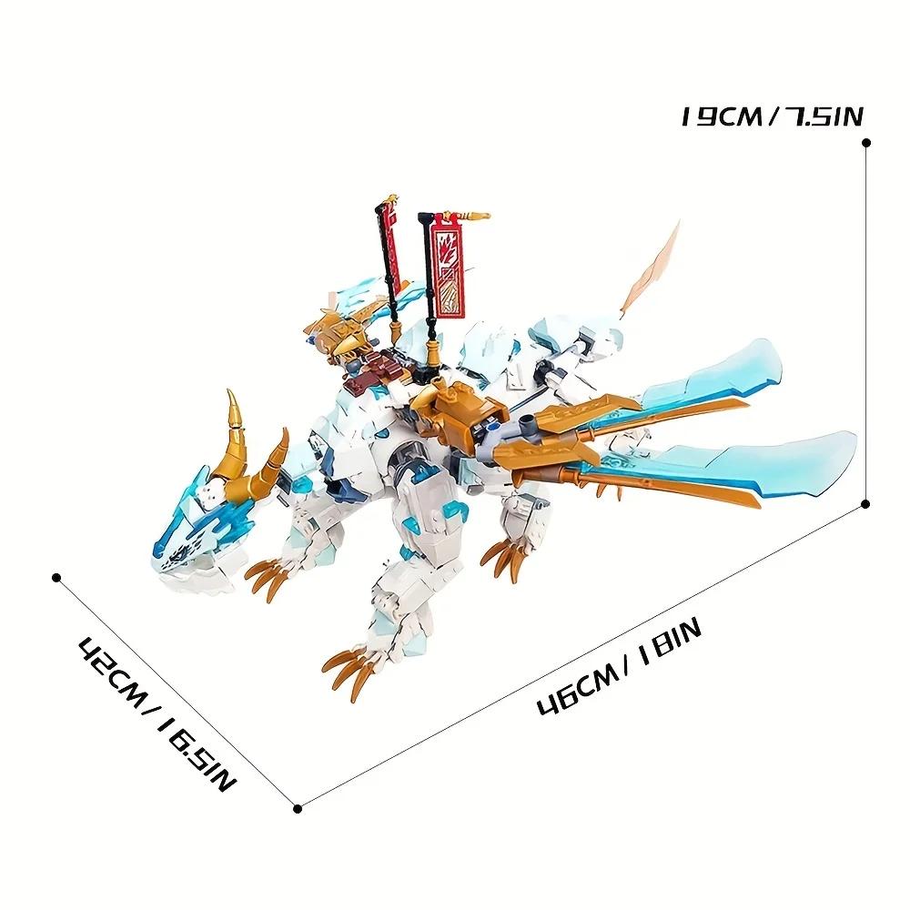 

973 шт. Ледяной дракон модель строительные блоки игрушки Рождественский подарок на день рождения игрушка