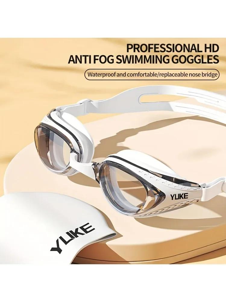 

High Performance Waterproof Adult SwimGoggles Anti Fogging Shielded Comfort - Fit Goggles Pool Water Swimming Sports Eyewear белый