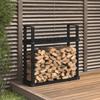 Day and Night - Day and Night Solid Black Pine Wood Firewood Rack 110x35x108.5 Cm