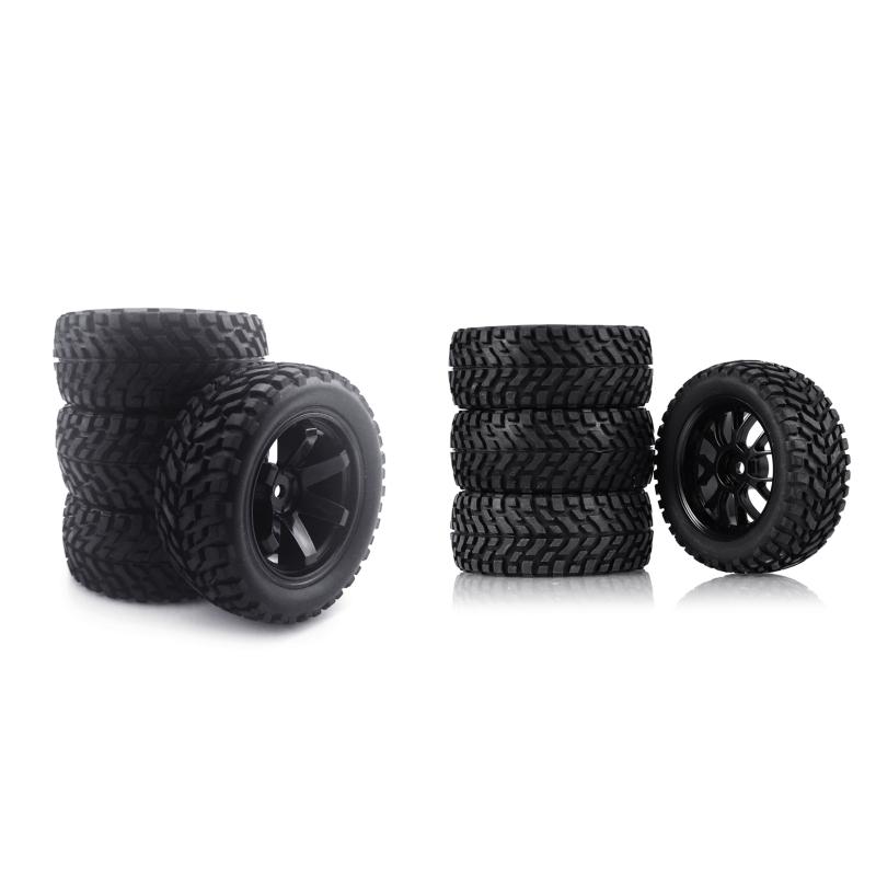 4PCS RC Racing Car 75mm Beadlock Rubber Wheel Tires & Rims Heavy Bearing Spare Part of MN90/99S Wltoys 1:12 R/C Model