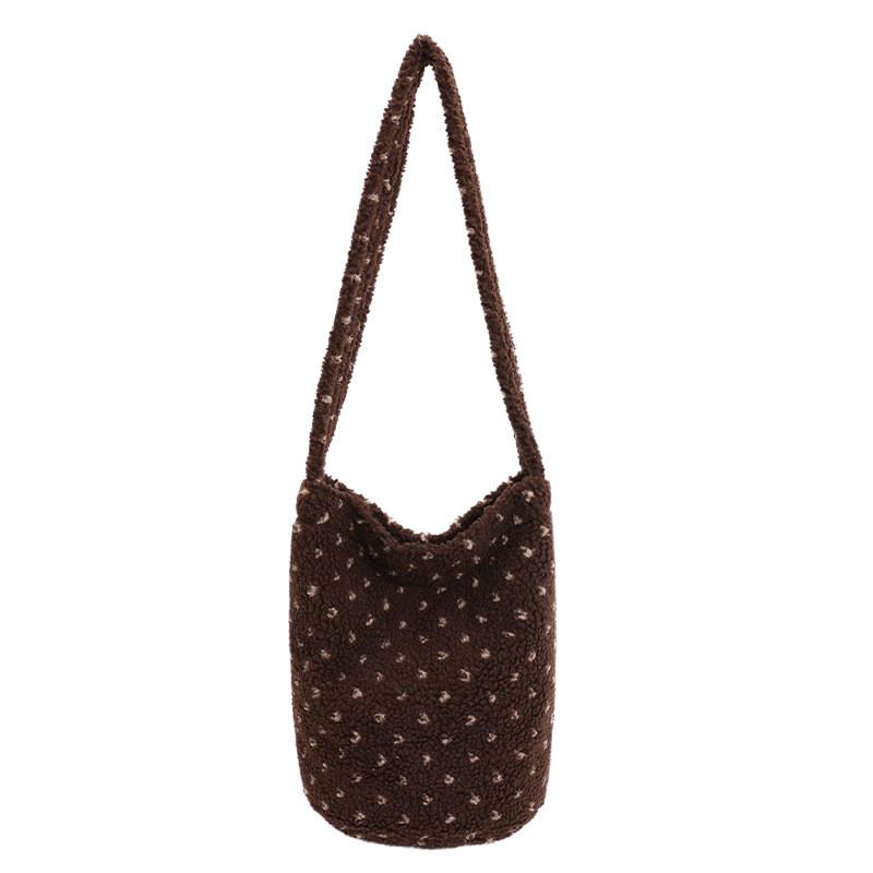 Vintage Plush Tote Bag With Magnetic Closure For Daily Casual Use