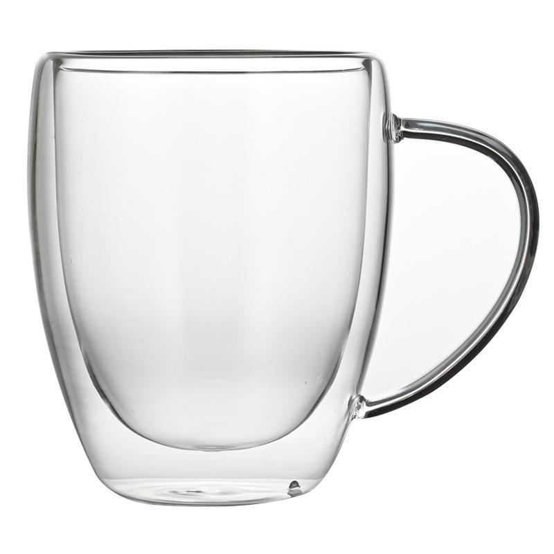 2/4pcs 250/350/450ml Heat Resistant Glass Cups Double Wall Glass Coffee Cup Breakfast Milk Water Cup Clear Juice beer Cups Sets