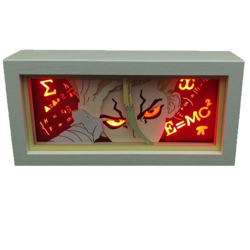 19.8cm/7.8in Dr.STONE Anime Cartoon Box Light Lamp Peripherals Multiple Colors Mode Birthday Gift Party Supplies Table Ornaments