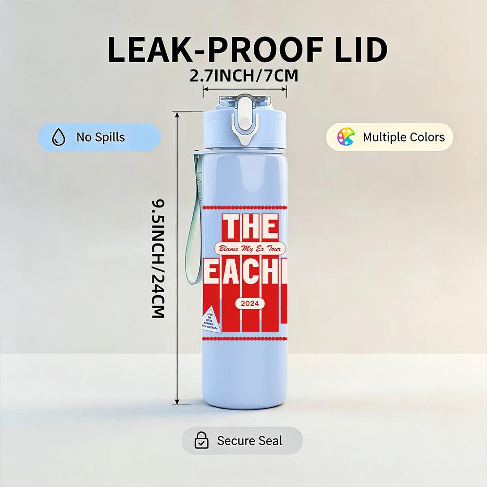 1PC The Beaches Band Retro Logo Print 750ml Portable Sports Water Bottle Leakproof Gym Outdoor Travel Drink Cup