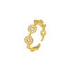 Lucky Coin Ring Female Niche Design High-end Chain Micro-inlaid Hollow Ring Chinese Antique Jewelry
