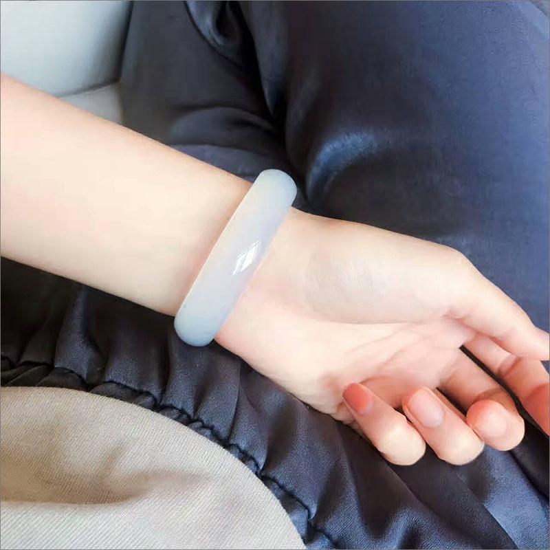 Bracelet en calcédoine naturelle et jade, breloque tendance, cadeau pour femme