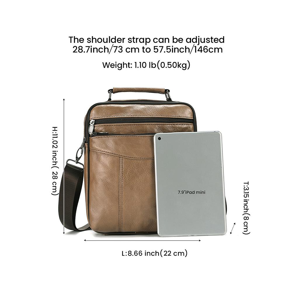 Duiang Men S Shoulder Bag Large Capacity Leather Men S Crossbody Bag Outdoor Vertical Men S Shoulder Crossbody Bag