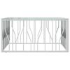  Coffee Table, 100x100x50 Cm, Stainless Steel and Glass
