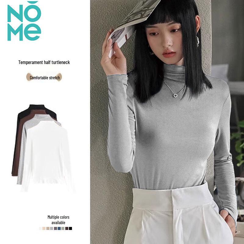 NOME Women s Slim Fit Mock Neck Long Sleeve T-Shirt 2XL
