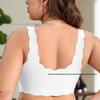 European & American Plus Size Front Closure Push-Up Bra, Women's Fixed Cup Vest Style