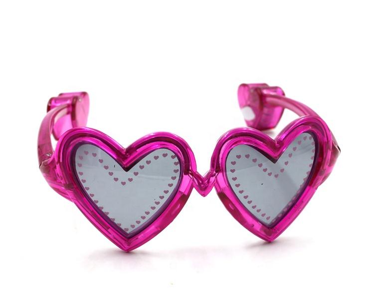 Factory Direct Valentine Glow Eyewear Heart Led Heart Glasses Wedding Favors Glowing Party Decorations
