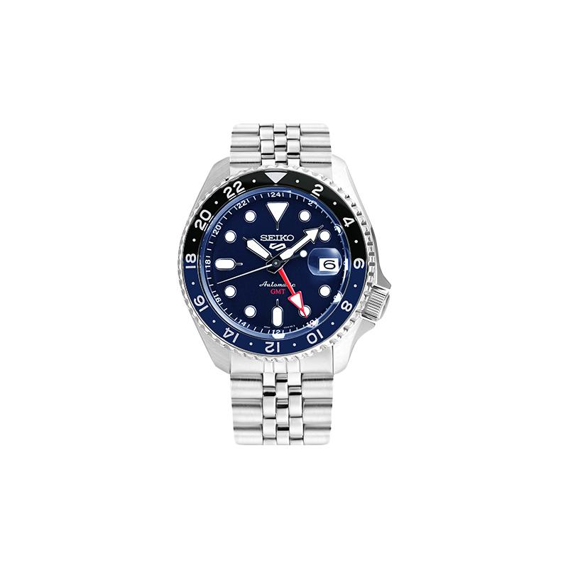 SEIKO No. 5 Series NEW SPORT Series Blue Water Ghost GMT Five-row Waterproof Sports Men s Watch Mechanical Movement Steel Strap Men s Watch B SSK003K1 синий