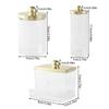 3 Pcs Qtip Holder Dispensers Storage Box Bathroom Organizers Containers for Cotton Ball/Cotton Swab/Cotton Round Pads