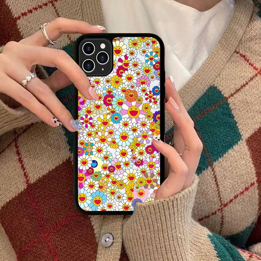 T-Takashi M-Murakami For IPhone 17 16 15 14 13 12 11 Pro Max Plus Shockproof PC+TPU Phone Back Cover