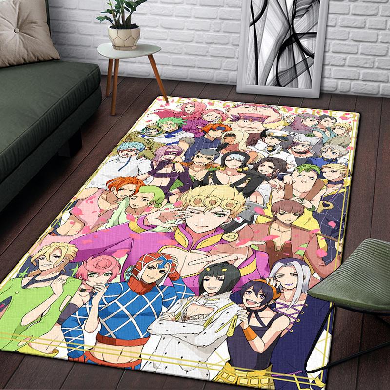 Jojo Anime piękny obraz dywan do salonu duży dywanik czarny miękki dywan maty do dekoracji domu dywaniki Boho piknik