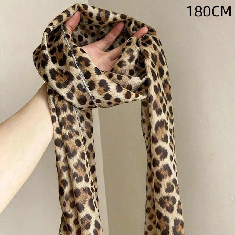 Polka Dot Floral Print Silk Scarf Thin Neck Scarf Hair Band Bag Ribbon For Women Vintage Daily Wear Accessory