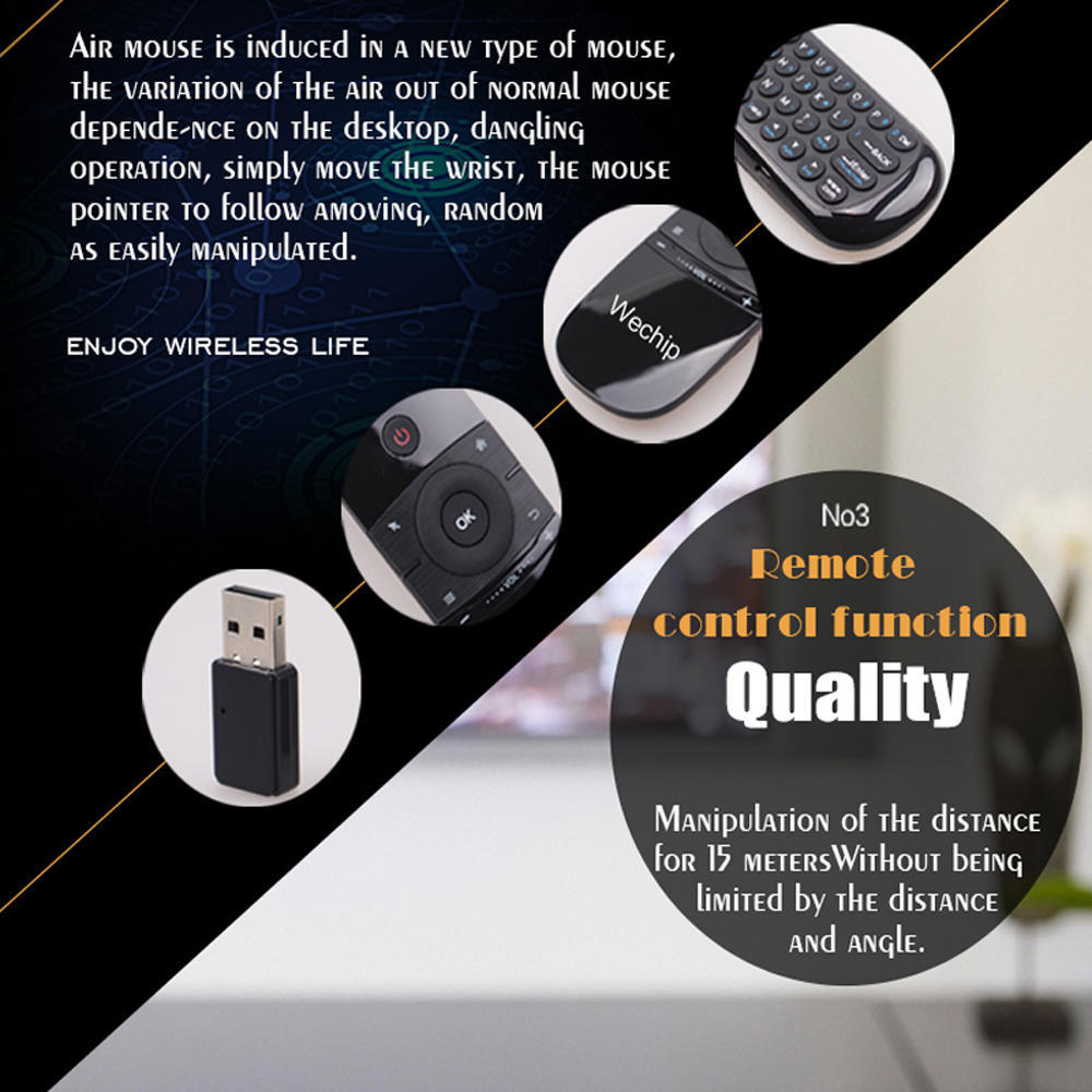 W1 MINI 2.4G Remote Control Wireless Keyboard 6-Axis Motion Sense Air Mouse IR Learning for Smart TV Android TV BOX PC