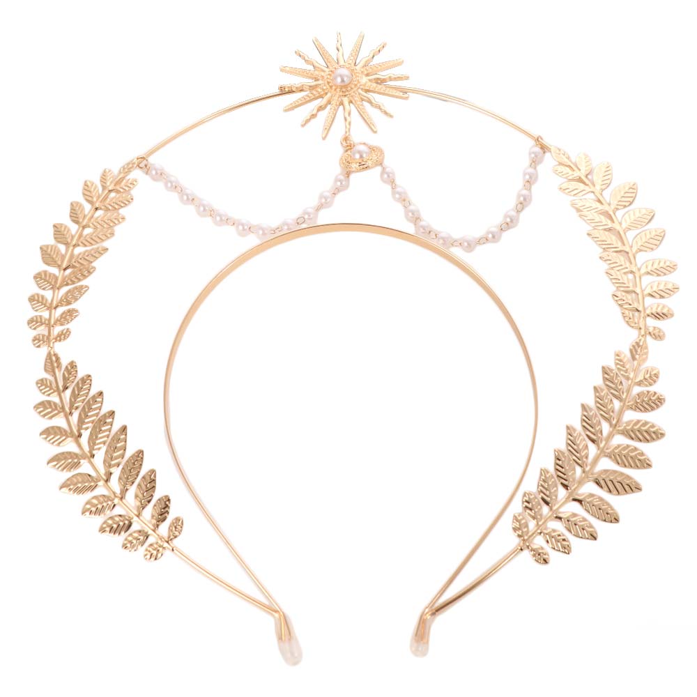 Sun God Glory Headband Gold COSPLAY Hair Hoop Fashion Baroque Crown Halloween Party Cosplay