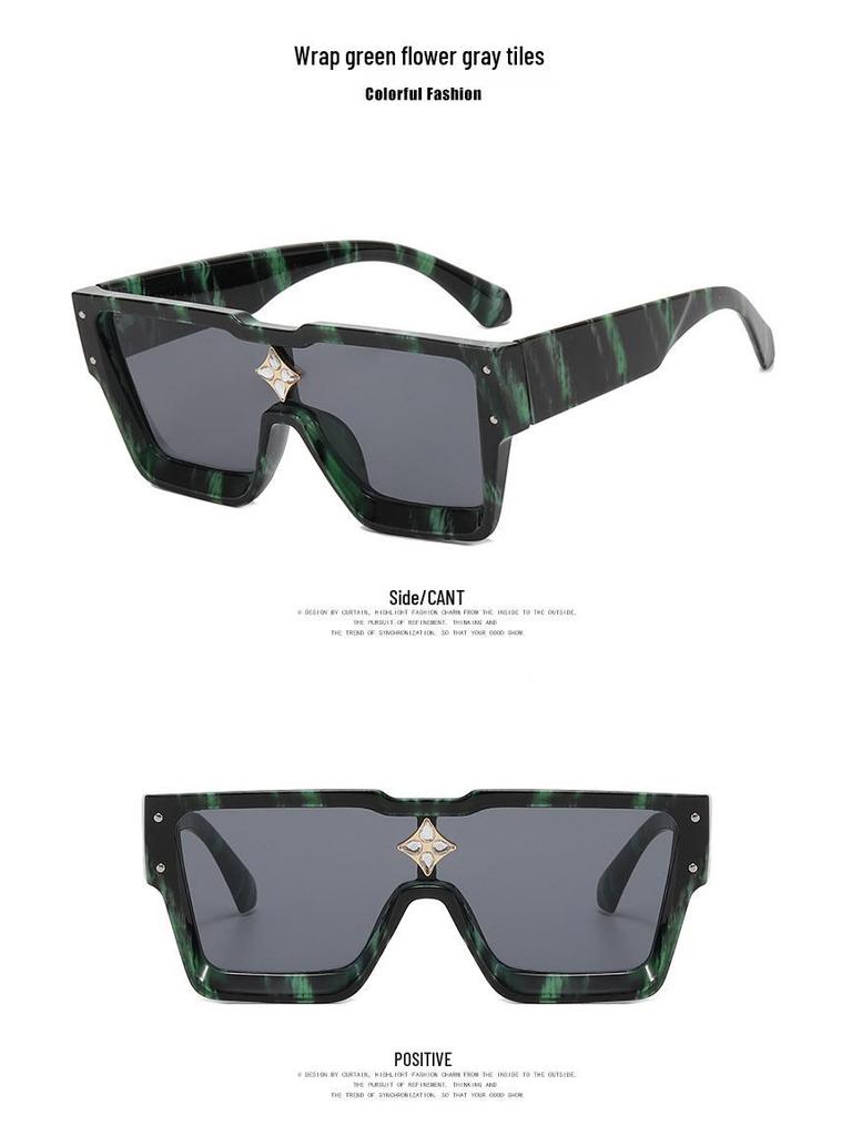 2022 Módní sluneční brýle s velkým rámem pro ženy vcelku s kamínky