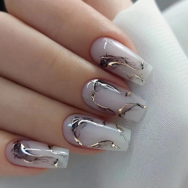 Elegant Black Chinese Style Pattern Ballet Nails: Cool, Fashionable, and Wearable