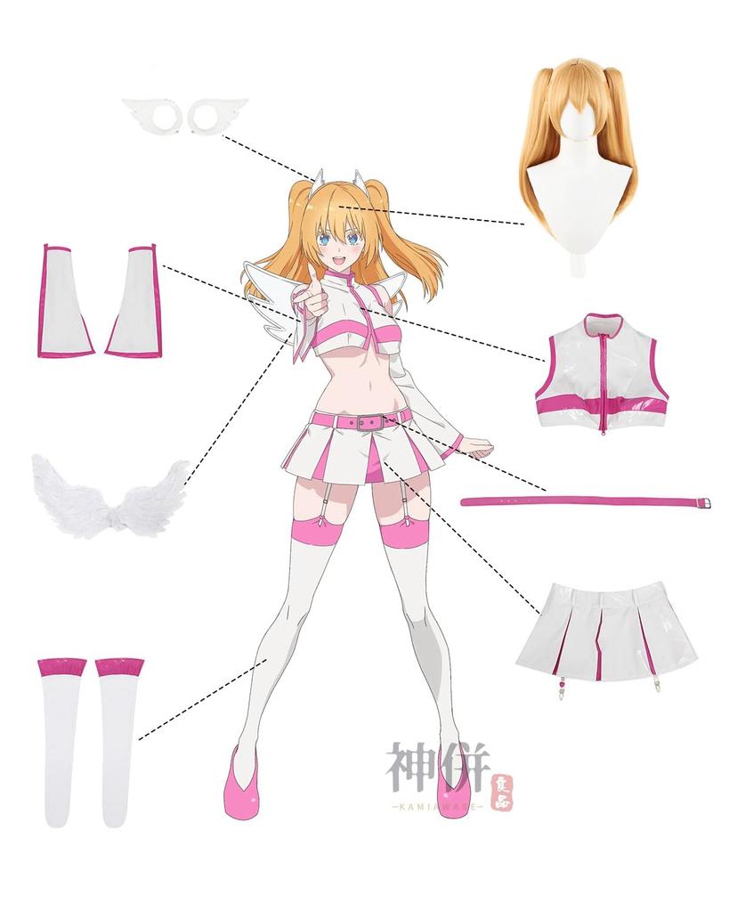 Lilyel Cosplay Lilyel Temptation Cosplay Costume for School and Stage Lilysa Amano Cosplay Wig Size [Excellent Quality] Wig, 2.5-Dimensional Costume,