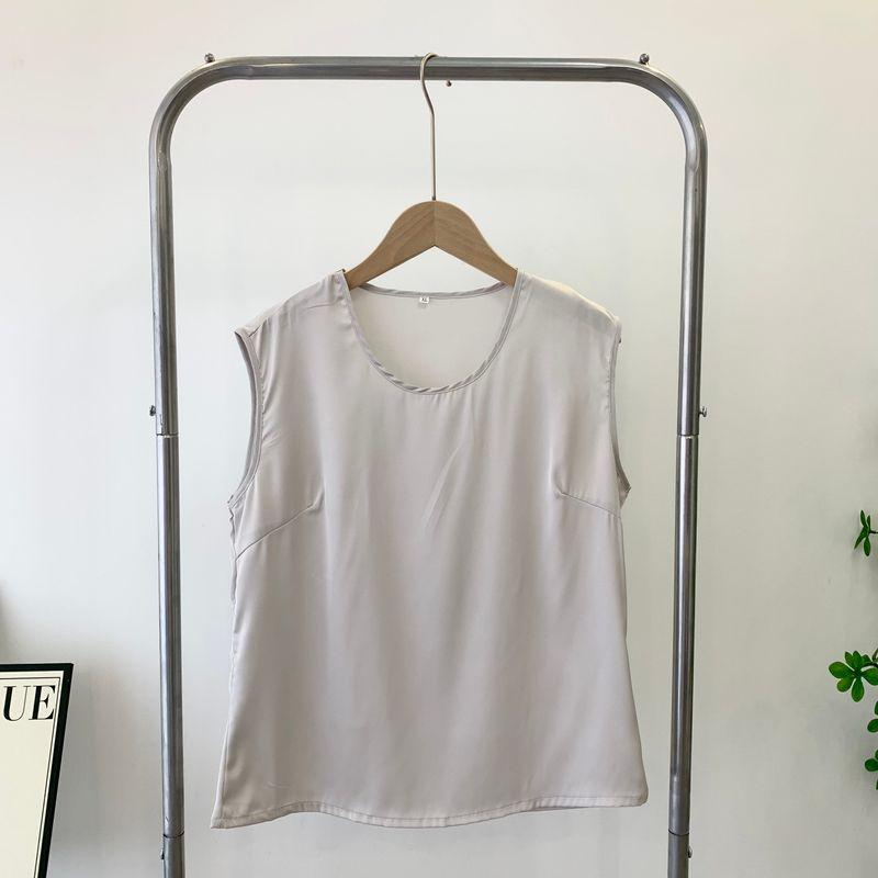 Satin Vest Women's Summer Loose Versatile Inner Match Outer Wear Underwear Sleeveless Tops Silk T-shirt Pure Color Small Shirt