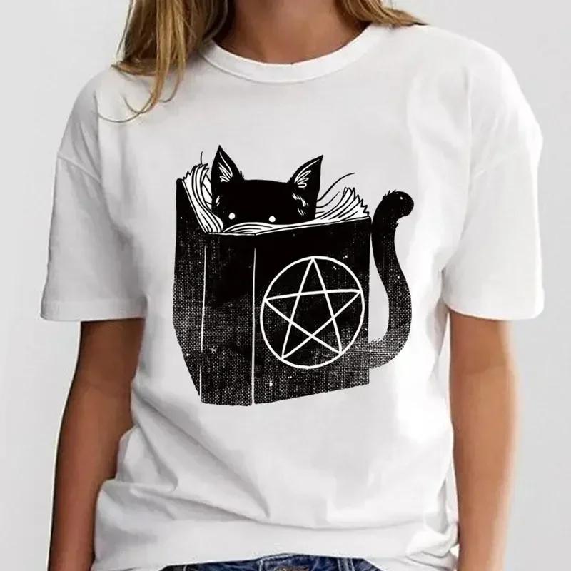 Women Print Graphic Ladies Clothing Fashion Tee Cat Love Trend New Style Female Cartoon Clothes T Shirt Top  Aesthetic Clothes