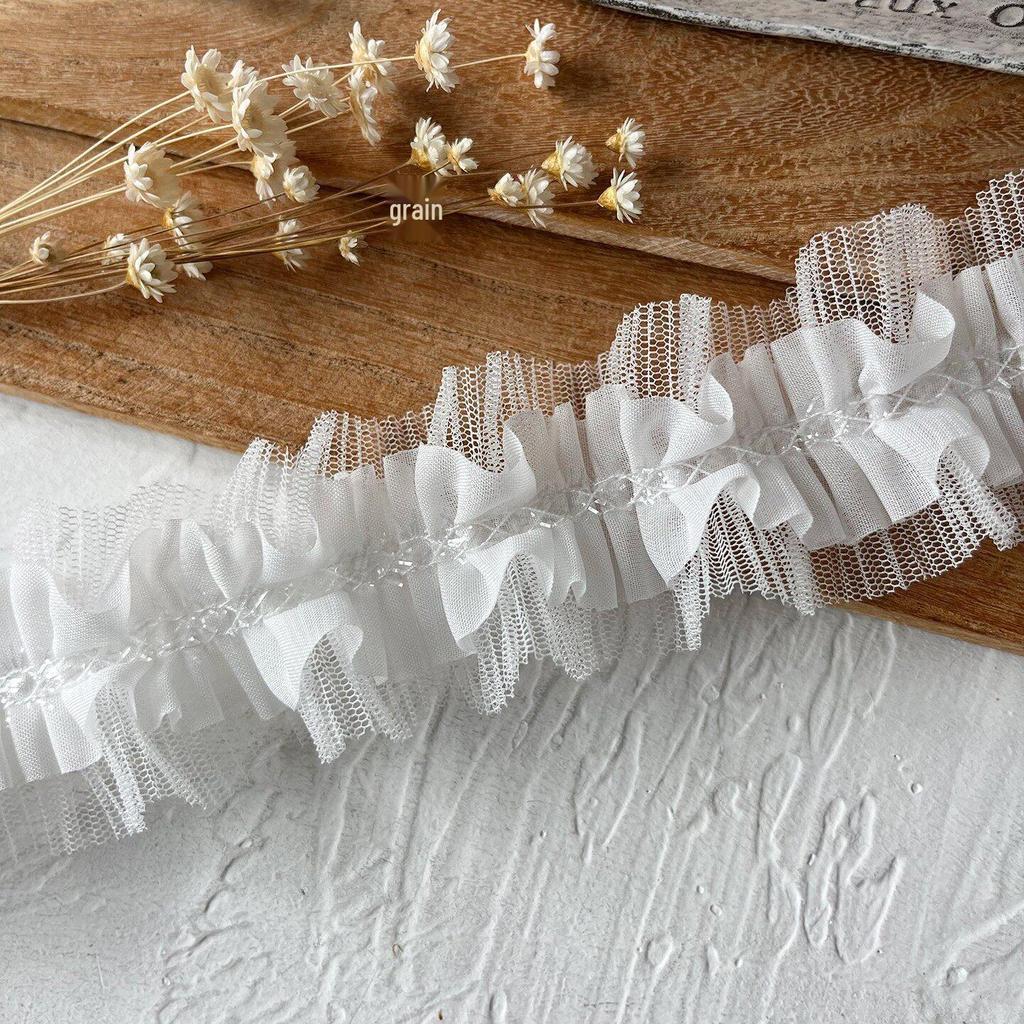 Handmade Lace Trim: Mesh for Baby Clothes, Curtains, Skirts, Pleated Decorative Fabric