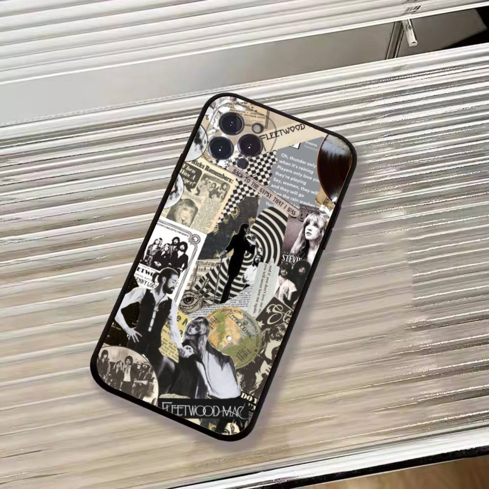 Band F-Fleetwood Mac Phone Case For iPhone 17,16,15,14,13,12,11 Plus,Pro Max,XS,Soft Black Cover