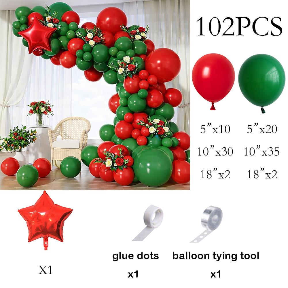 

Red Green Balloons Kit Arch Dark Green Red Star Foil Globos Wedding Home Birthday Party Balloon Garland Graduation Decoration AS Picture