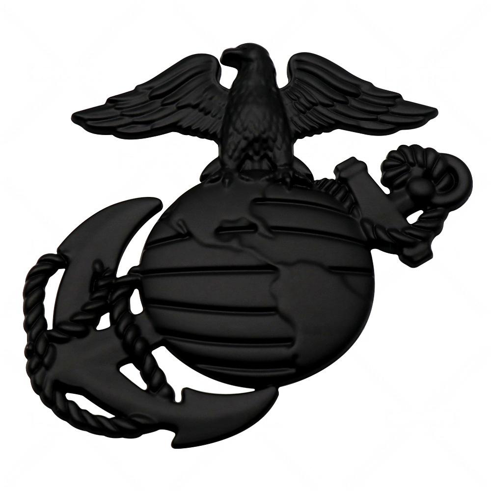 U.S. Marine Corps Metal Cars Emblem for 250th Anniversary,3D Eagle Globe Anchor Insignia Decals,for Veterans/Military Supporters чёрный
