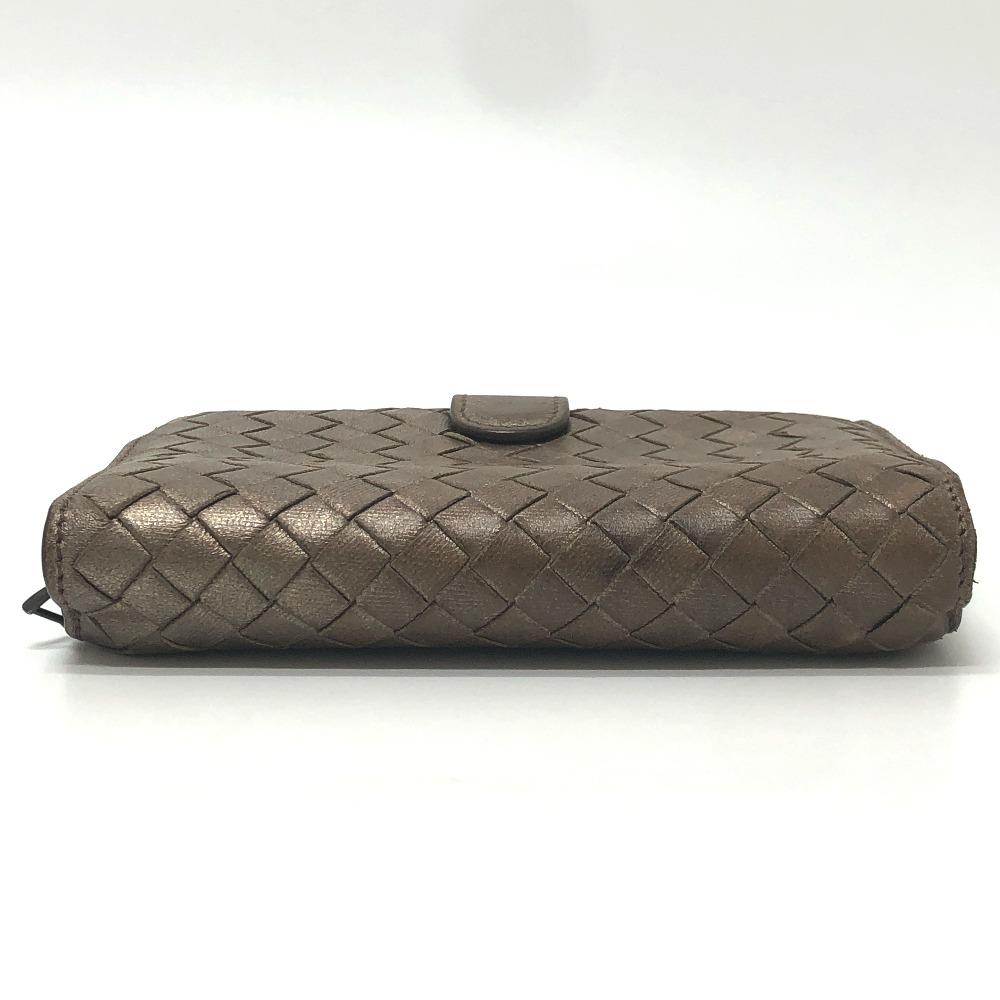 BOTTEGA VENETA Intrecciato Zip Around Wallet Folded wallet Leather Brown