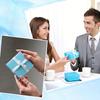 12Pcs Cardboard Jewelry Boxes for Ring Earring Necklace with Sponge Inside Square Light Sky Blue 7.4x7.4x3.2cm