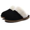 Fashion Crestar Women's Fuzzy House Slippers Winter Fluffy Memory Foam Suede Slippers with Faux Fur Collar Comfort Warm Indoor Slippers