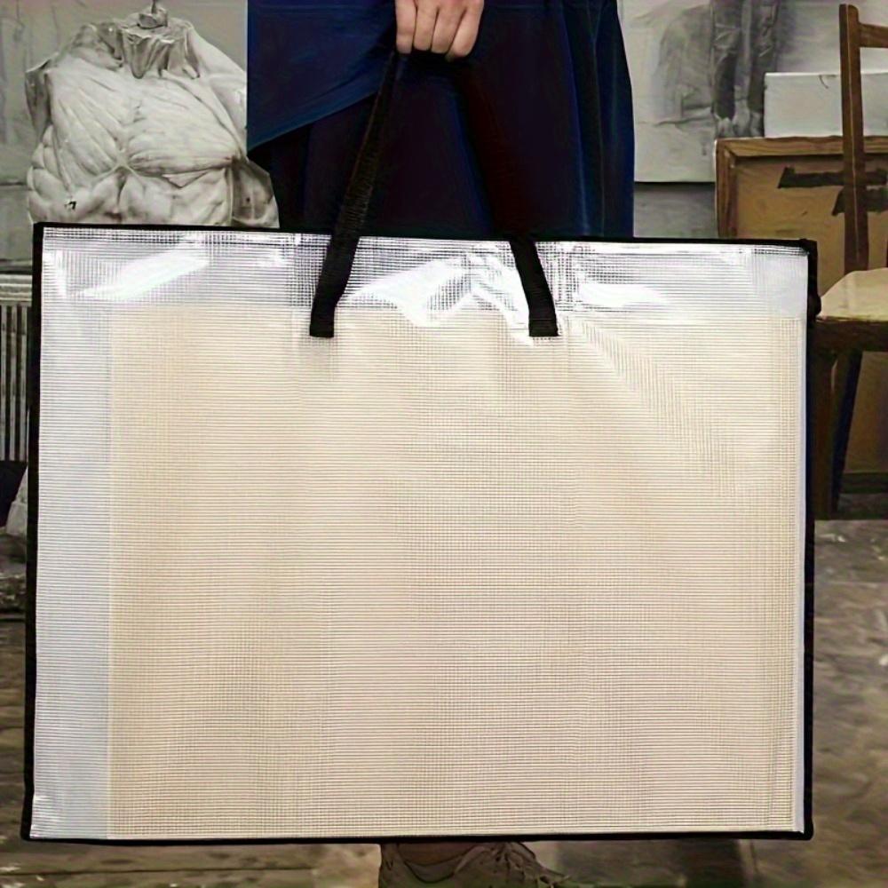 4pcs/2pcs Large Transparent File Bag - Heavy-Duty Portable Bag with Sturdy Zipper Closure, Spacious Art & Poster Storage