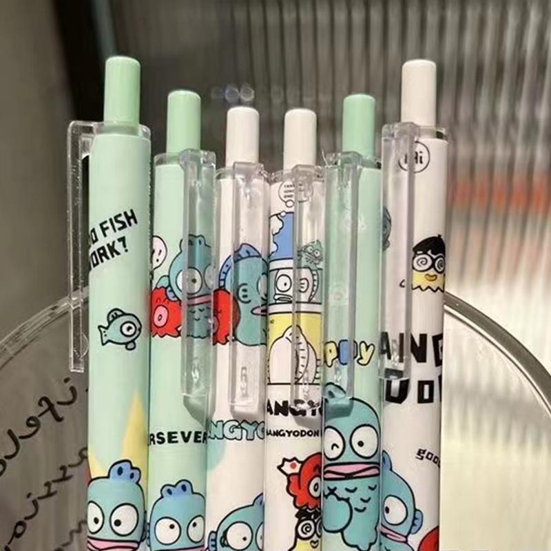 6 шт./набор кавайных гелевых ручек Sanrio Clownfish Cute 0. 5 мм черная ручка мультфильм школьные канцелярские принадлежности подарок