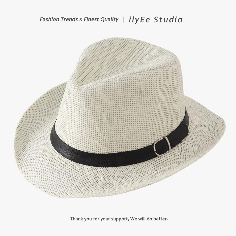 Men's and Women's Summer Straw Fedora - Sunshade Panama Beach Hat with Sunscreen Protection