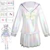 Game NEEDY GIRL OVERDOSE KAngel Cosplay Costume Full Set of Clothing Sailor Suit Jk Uniform Laser Skirts Ribbon Wig †
