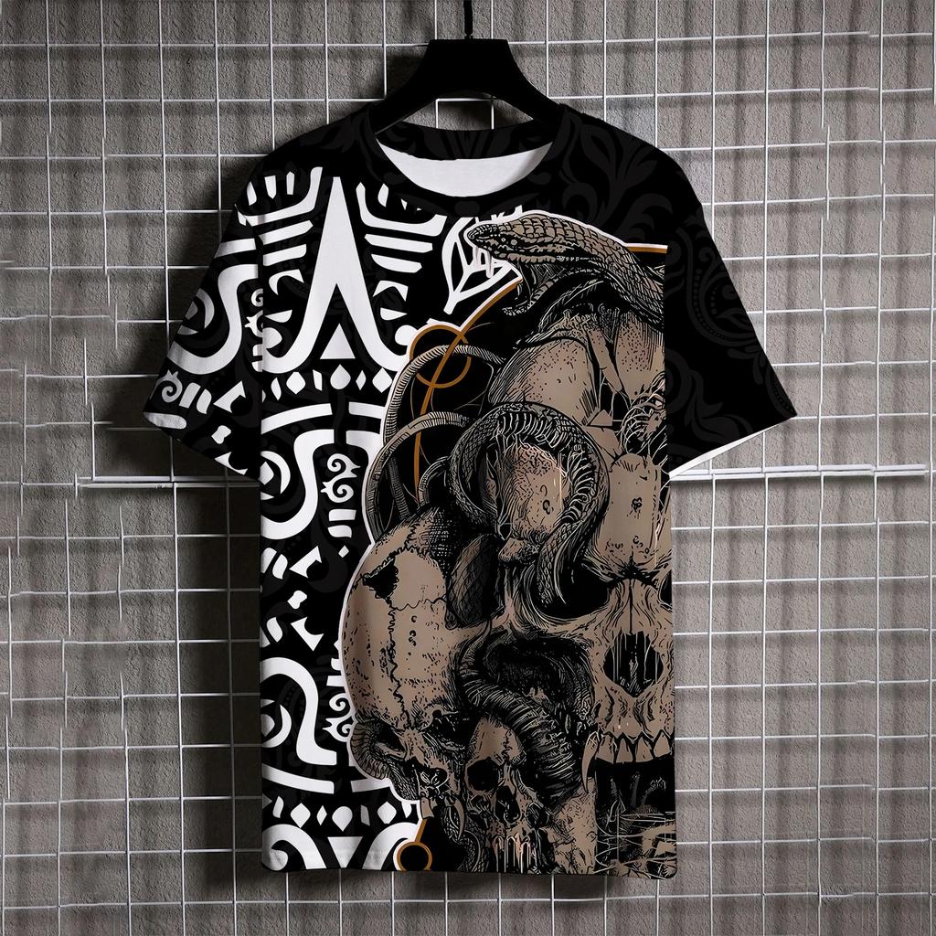 Hell Style Fugees Demon 3D Print T-Shirts Streetwear Men Fashion Oversized O-Neck Short Sleeved T Shirt Tees Tops Clothing