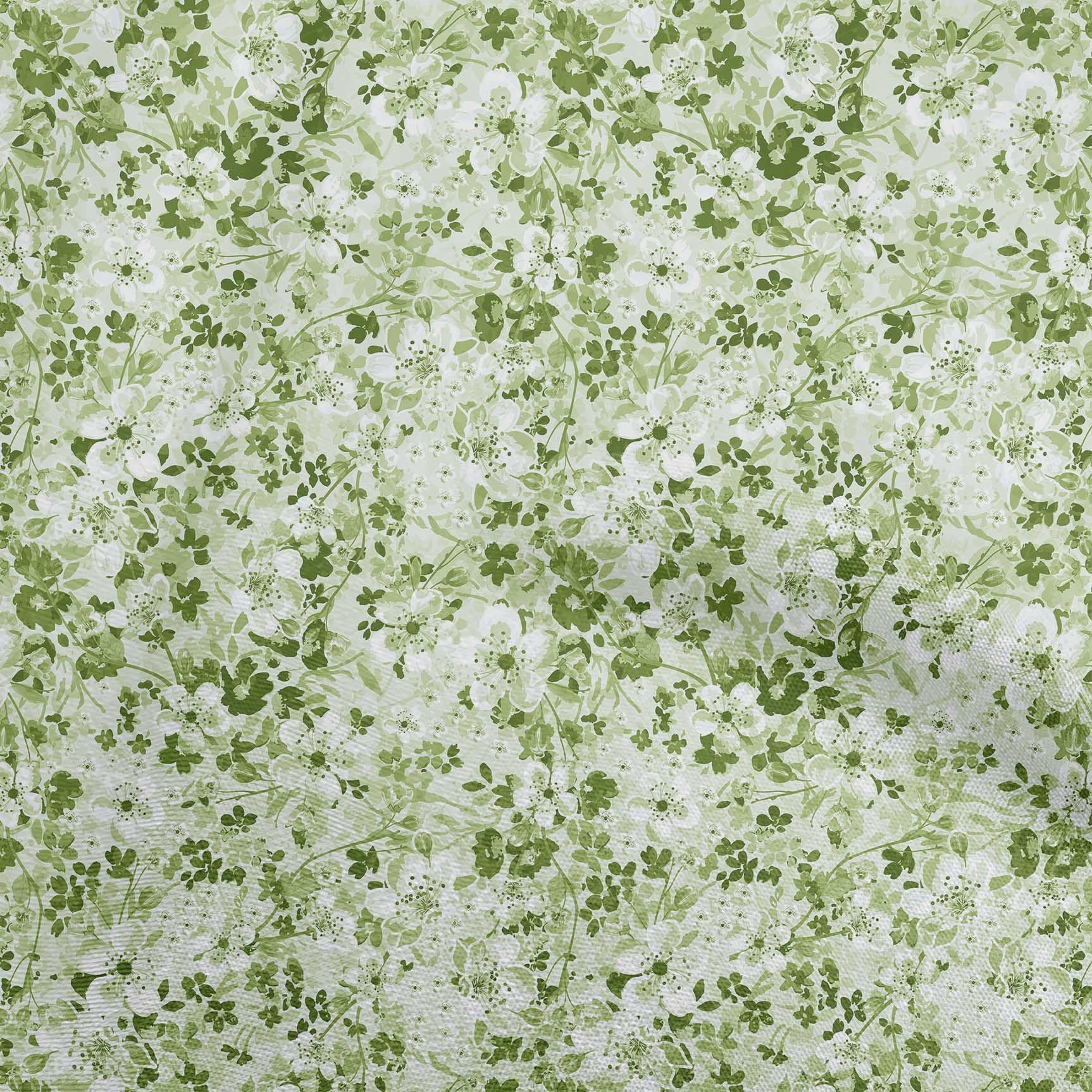 

OneOone Cotton Flex Темно-оливково-зелена тканина Тканина для шиття з квітковим малюнком у дворі Принт для шиття одягу своїми руками 40 дюймів 42 Inch Wide - Viscose Chiffon зелений