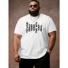 European Size Men's Plus Size Funny  T-Shirt - Oversized Loose Fit Casual Summer Short Sleeve Round Neck Tee, Breathable Big & Tall Top