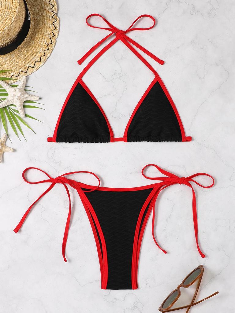2025 Sexy Lace-up Bikini: European & American Women's Two-piece Swimsuit Set